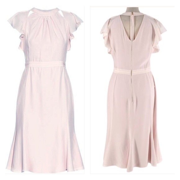 NWOT Altuzarra Claudette Light  Pink Silk Flared Short Sleeve Dress size 4 - Picture 3 of 16